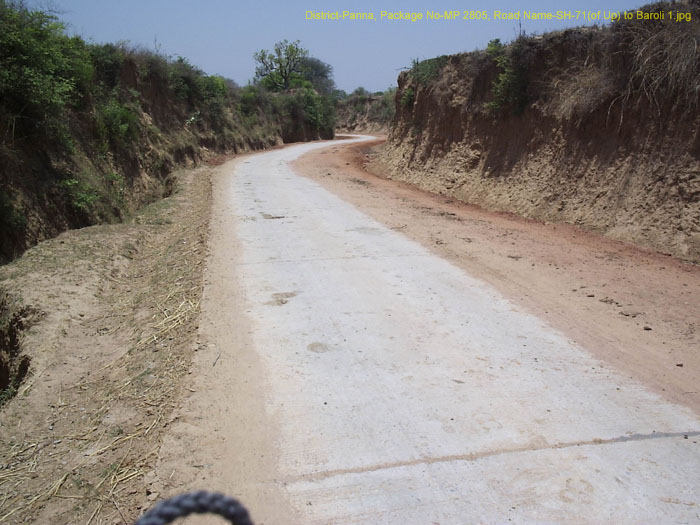 District-Panna, Package No-MP 2805, Road Name-SH-71(of Up) to Baroli 1